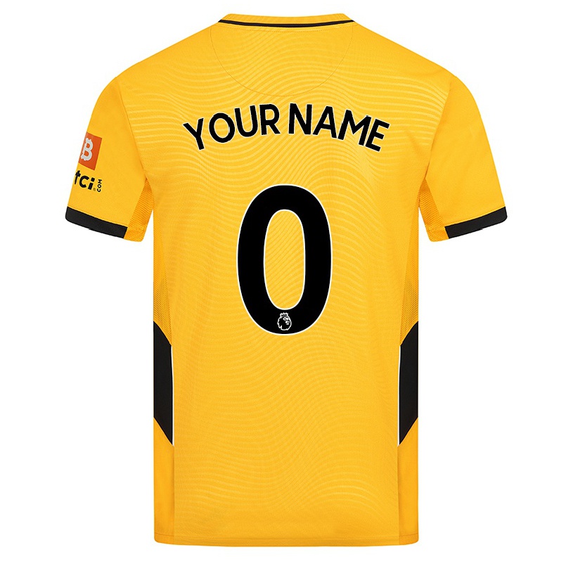 Naisten Jalkapallo Sinun Nimesi #0 Keltainen Kotipaita 2021/22 Lyhythihainen Paita T-paita