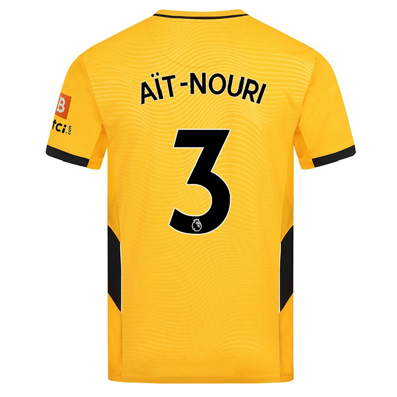 Naisten Jalkapallo Rayan Ait Nouri #3 Keltainen Kotipaita 2021/22 Lyhythihainen Paita T-paita