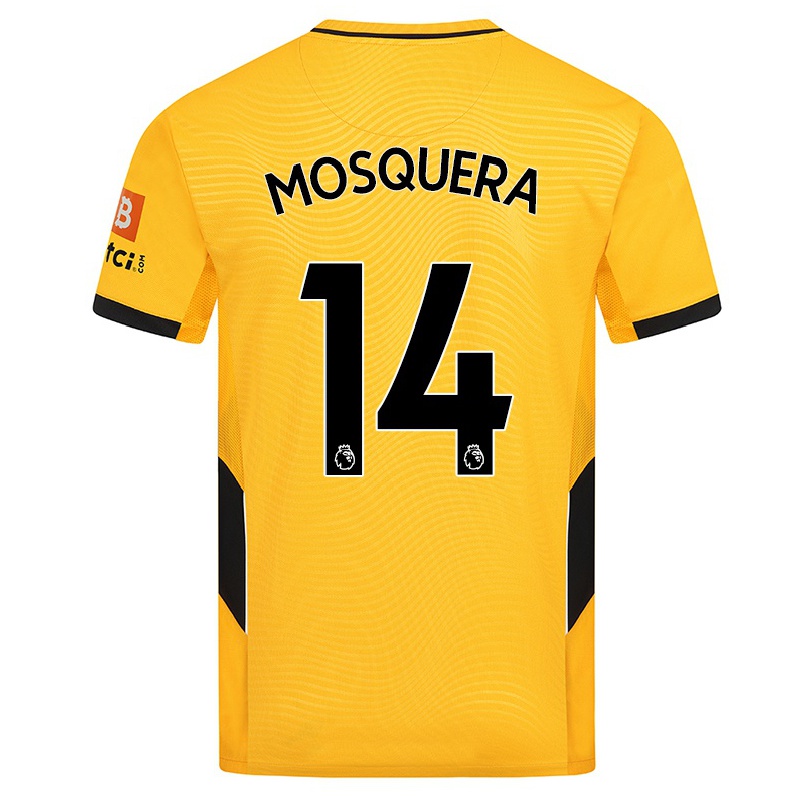 Naisten Jalkapallo Yerson Mosquera #14 Keltainen Kotipaita 2021/22 Lyhythihainen Paita T-paita