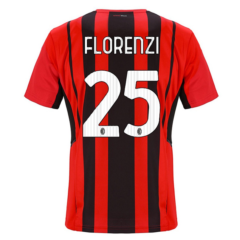 Naisten Jalkapallo Alessandro Florenzi #25 Punamusta Kotipaita 2021/22 Lyhythihainen Paita T-paita