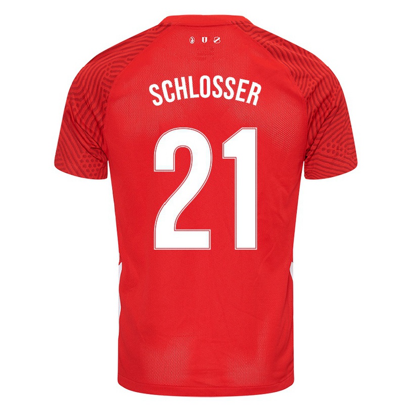 Naisten Jalkapallo Pien Schlosser #21 Punainen Kotipaita 2021/22 Lyhythihainen Paita T-paita