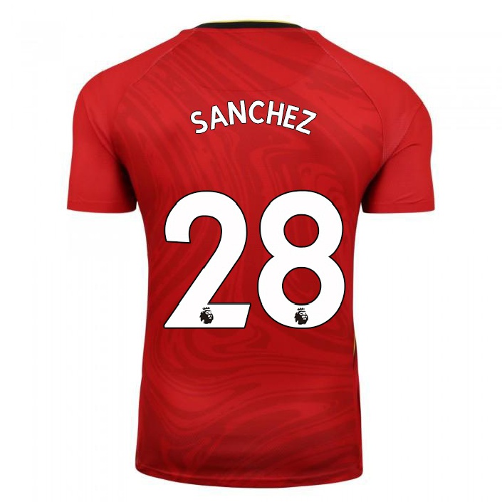 Naisten Jalkapallo Carlos Sanchez #28 Punainen Vieraspaita 2021/22 Lyhythihainen Paita T-paita