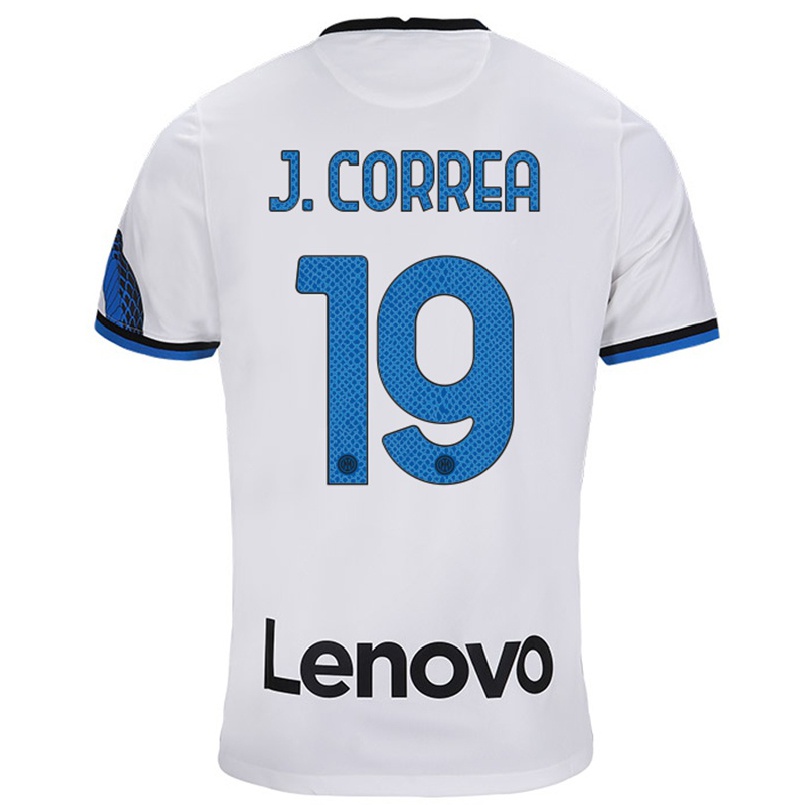 Naisten Jalkapallo Joaquin Correa #19 Valkoinen Sininen Vieraspaita 2021/22 Lyhythihainen Paita T-paita