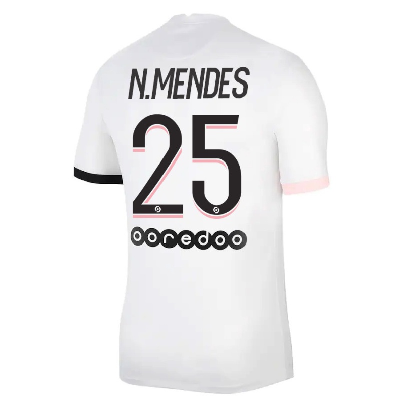 Naisten Jalkapallo Nuno Mendes #25 Vaalea Violettiti Vieraspaita 2021/22 Lyhythihainen Paita T-paita