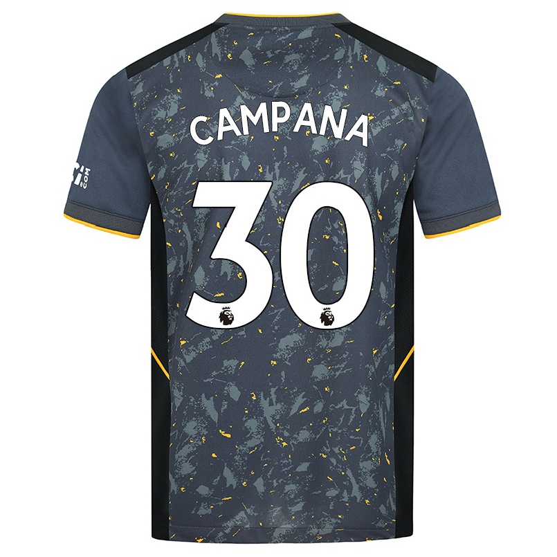 Naisten Jalkapallo Leonardo Campana #30 Harmaa Vieraspaita 2021/22 Lyhythihainen Paita T-paita