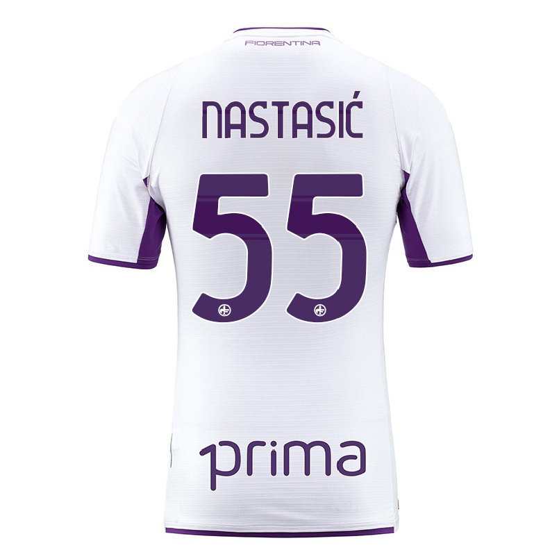 Naisten Jalkapallo Matija Nastasic #55 Valkoinen Vieraspaita 2021/22 Lyhythihainen Paita T-paita