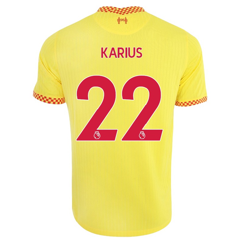 Naisten Jalkapallo Loris Karius #22 Keltainen 3. Paita 2021/22 Lyhythihainen Paita T-paita