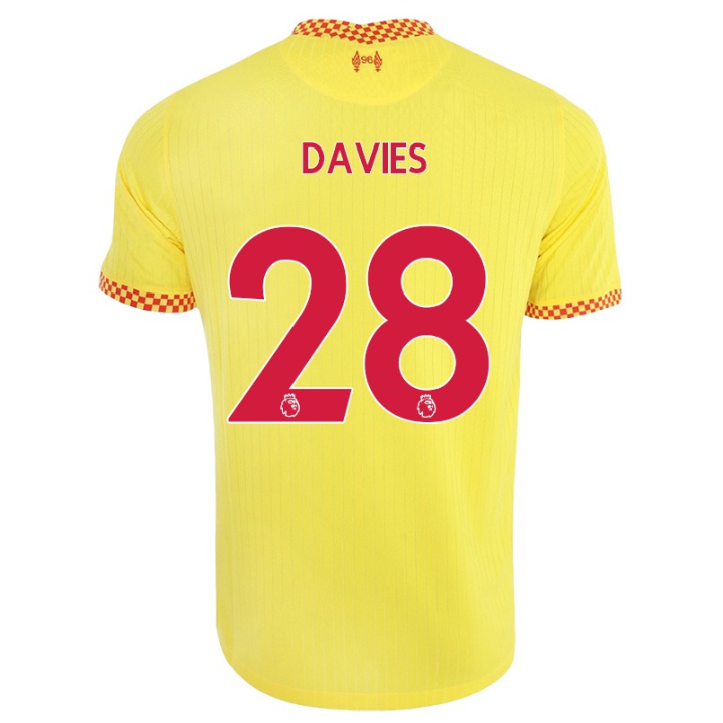 Naisten Jalkapallo Ben Davies #28 Keltainen 3. Paita 2021/22 Lyhythihainen Paita T-paita