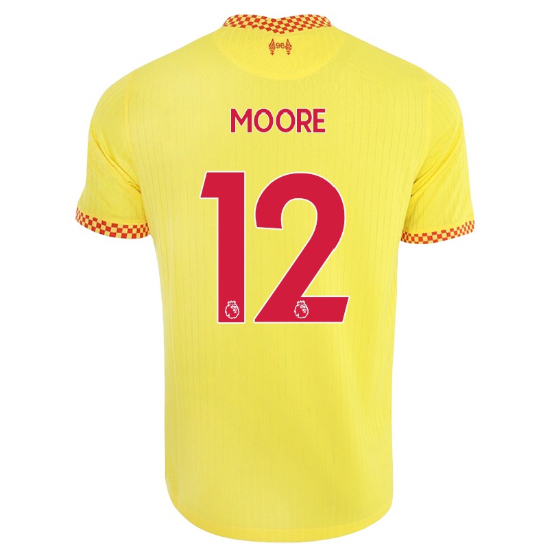 Naisten Jalkapallo Meikayla Moore #12 Keltainen 3. Paita 2021/22 Lyhythihainen Paita T-paita