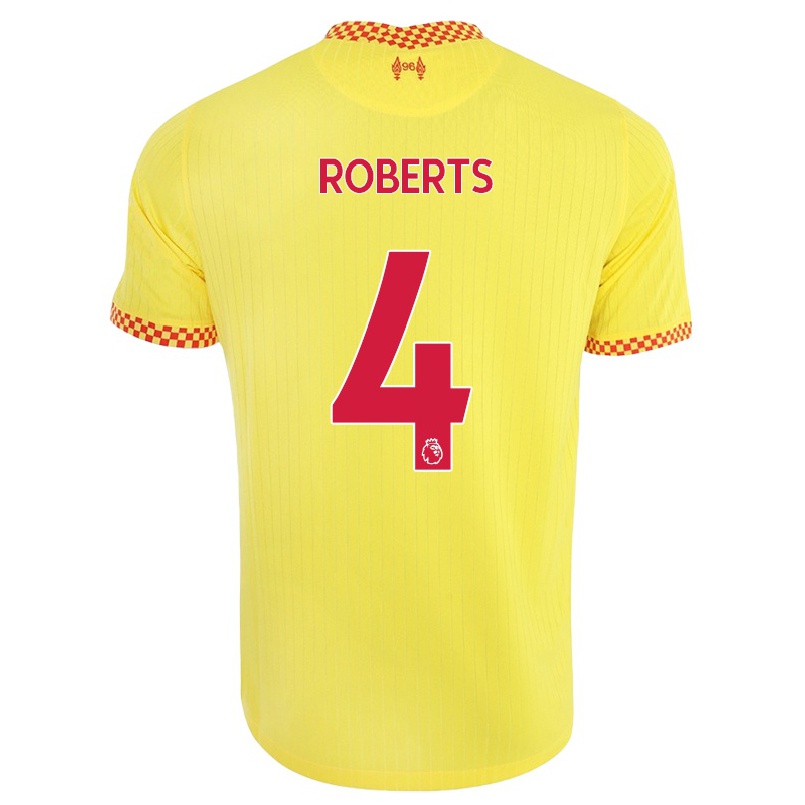 Naisten Jalkapallo Rhiannon Roberts #4 Keltainen 3. Paita 2021/22 Lyhythihainen Paita T-paita
