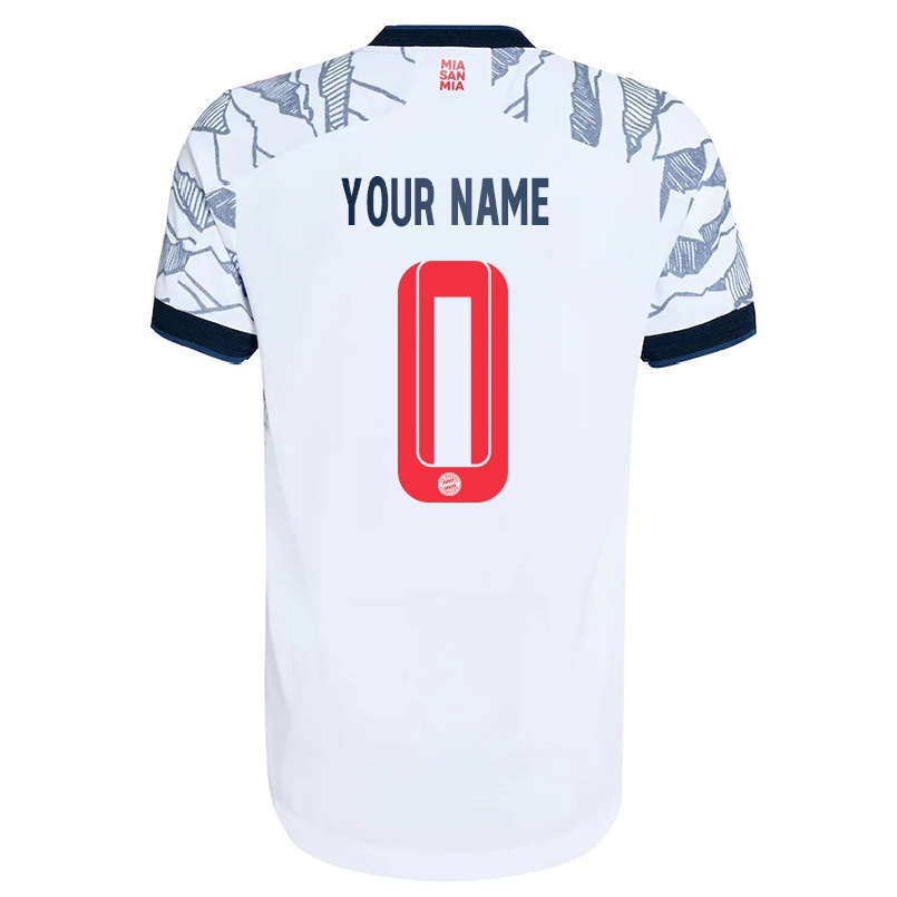 Naisten Jalkapallo Sinun Nimesi #0 Harmaa Valkoinen 3. Paita 2021/22 Lyhythihainen Paita T-paita