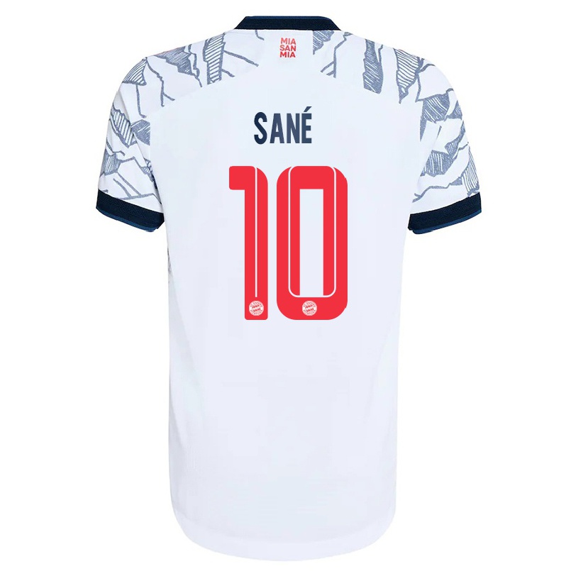 Naisten Jalkapallo Leroy Sane #10 Harmaa Valkoinen 3. Paita 2021/22 Lyhythihainen Paita T-paita