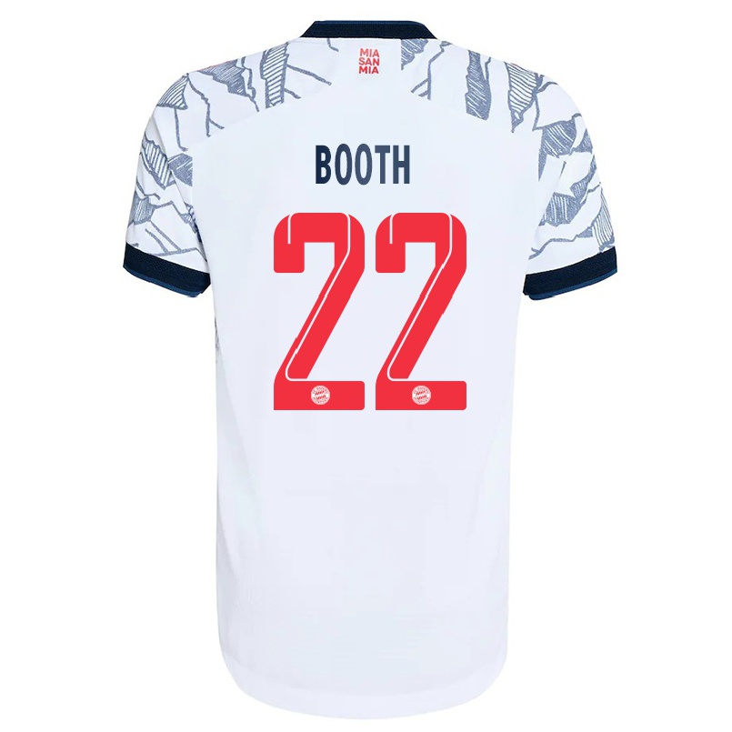 Naisten Jalkapallo Taylor Booth #22 Harmaa Valkoinen 3. Paita 2021/22 Lyhythihainen Paita T-paita