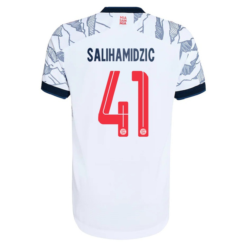 Naisten Jalkapallo Nick Salihamidzic #41 Harmaa Valkoinen 3. Paita 2021/22 Lyhythihainen Paita T-paita