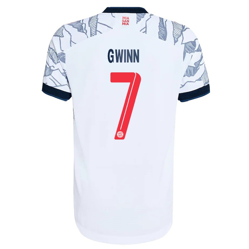 Naisten Jalkapallo Giulia Gwinn #7 Harmaa Valkoinen 3. Paita 2021/22 Lyhythihainen Paita T-paita