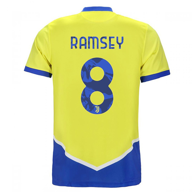 Naisten Jalkapallo Aaron Ramsey #8 Sininen Keltainen 3. Paita 2021/22 Lyhythihainen Paita T-paita