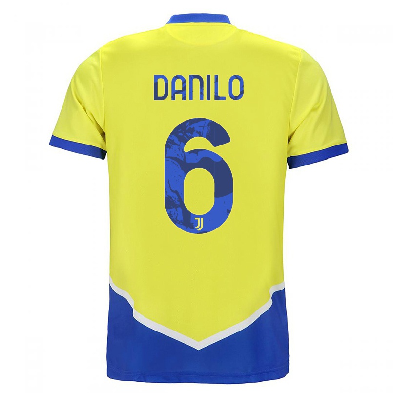 Naisten Jalkapallo Danilo #6 Sininen Keltainen 3. Paita 2021/22 Lyhythihainen Paita T-paita