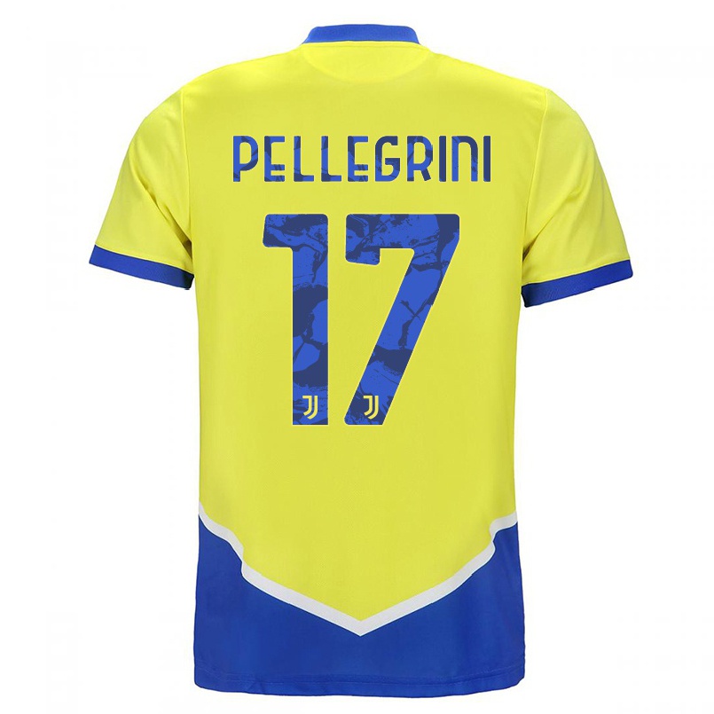 Naisten Jalkapallo Luca Pellegrini #17 Sininen Keltainen 3. Paita 2021/22 Lyhythihainen Paita T-paita