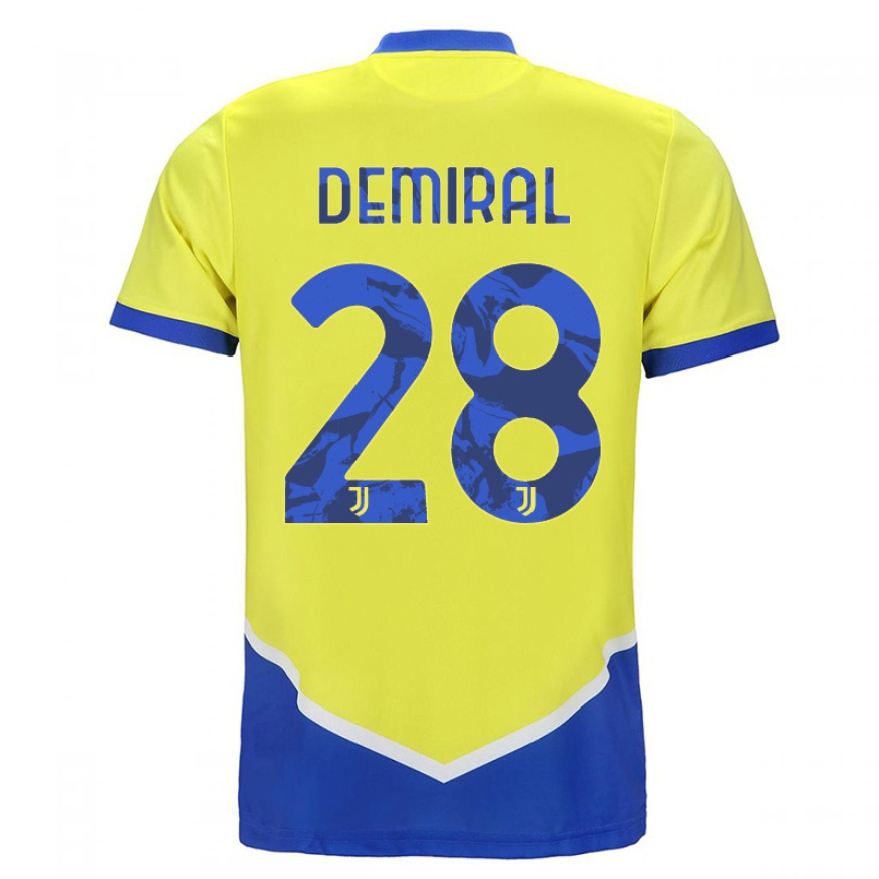 Naisten Jalkapallo Merih Demiral #28 Sininen Keltainen 3. Paita 2021/22 Lyhythihainen Paita T-paita