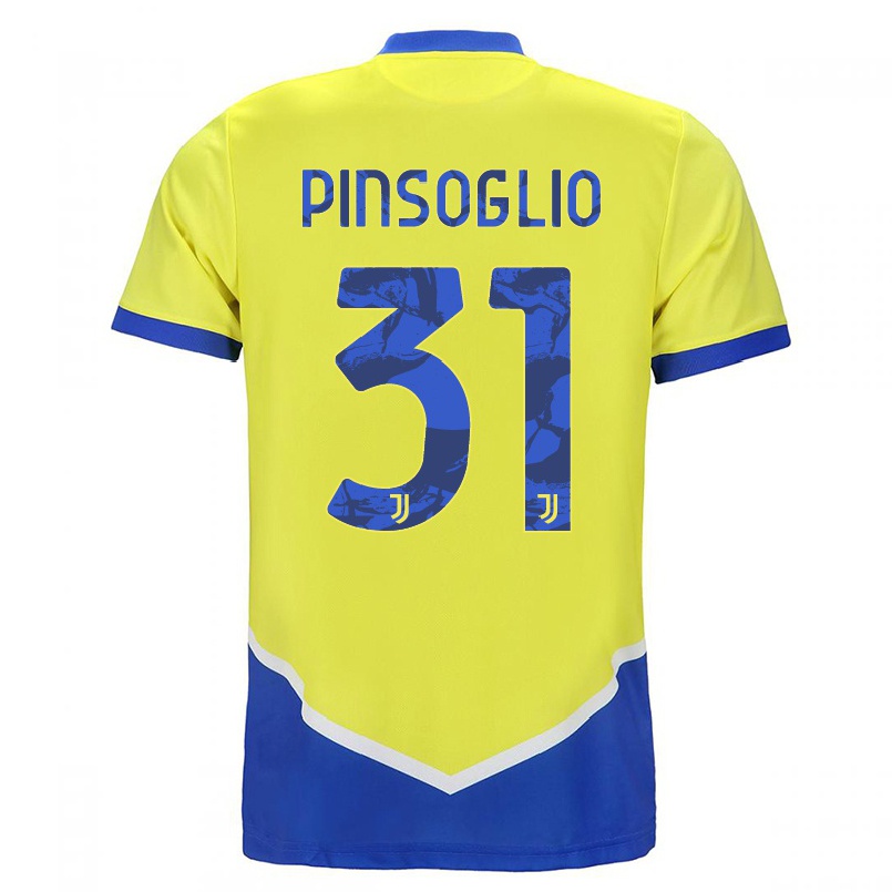 Naisten Jalkapallo Carlo Pinsoglio #31 Sininen Keltainen 3. Paita 2021/22 Lyhythihainen Paita T-paita