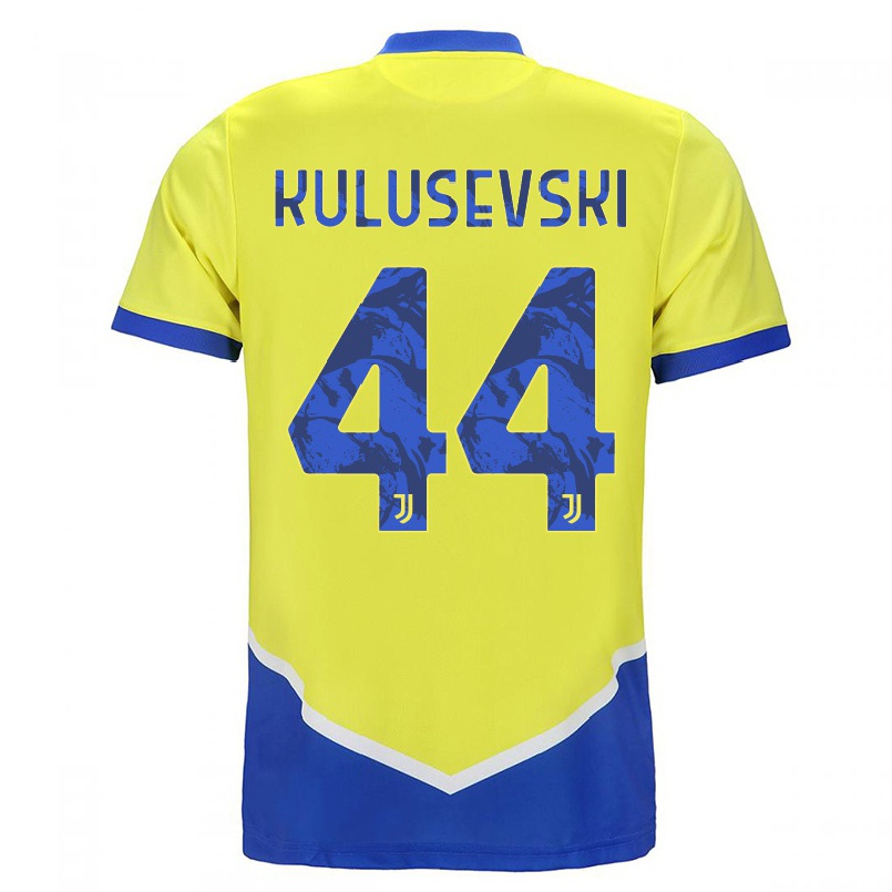 Naisten Jalkapallo Dejan Kulusevski #44 Sininen Keltainen 3. Paita 2021/22 Lyhythihainen Paita T-paita