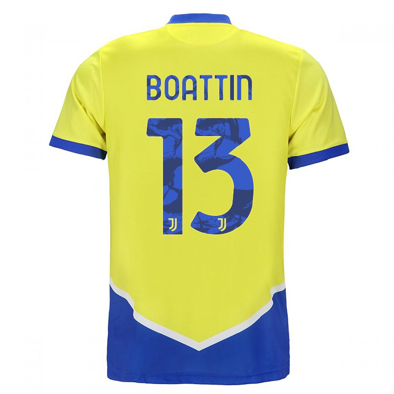 Naisten Jalkapallo Lisa Boattin #13 Sininen Keltainen 3. Paita 2021/22 Lyhythihainen Paita T-paita