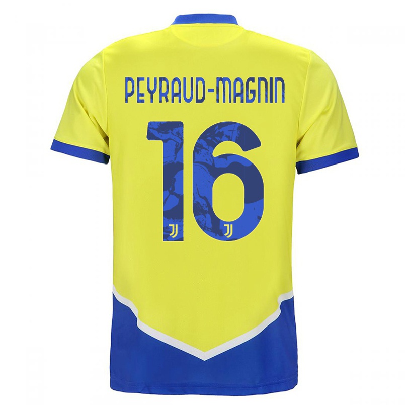 Naisten Jalkapallo Pauline Peyraud-Magnin #16 Sininen Keltainen 3. Paita 2021/22 Lyhythihainen Paita T-paita