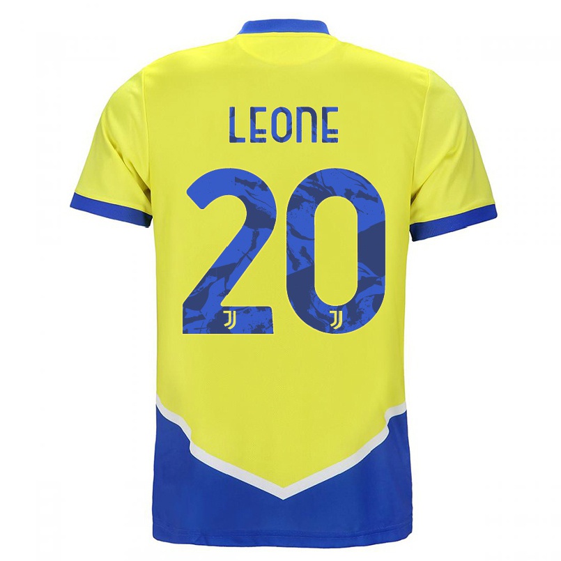 Naisten Jalkapallo Giuseppe Leone #20 Sininen Keltainen 3. Paita 2021/22 Lyhythihainen Paita T-paita