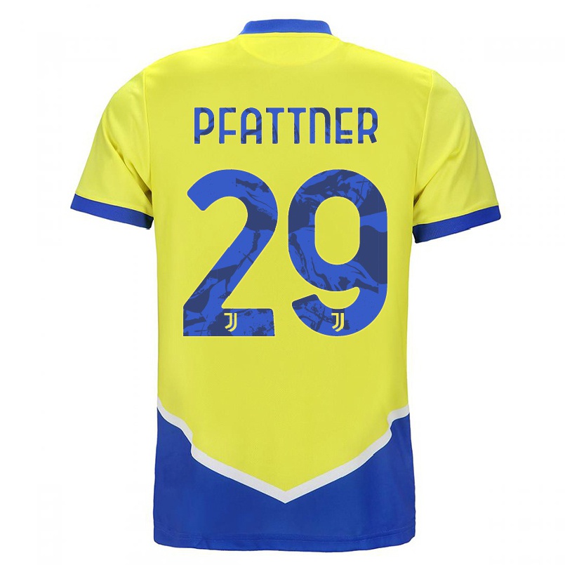 Naisten Jalkapallo Elisa Pfattner #29 Sininen Keltainen 3. Paita 2021/22 Lyhythihainen Paita T-paita