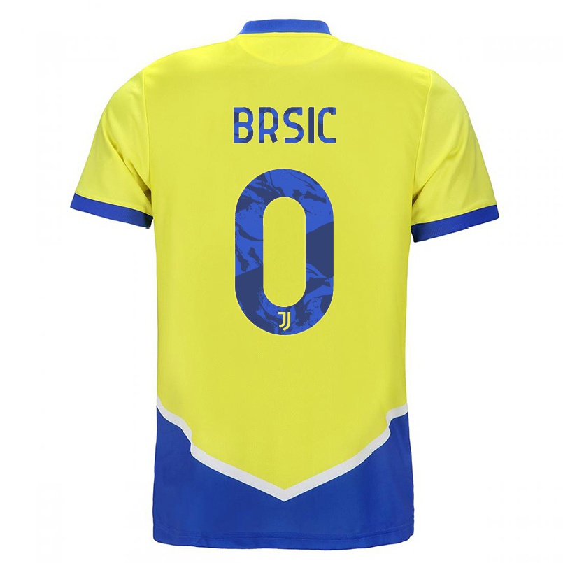 Naisten Jalkapallo Margherita Brsic #0 Sininen Keltainen 3. Paita 2021/22 Lyhythihainen Paita T-paita
