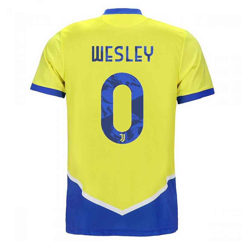 Naisten Jalkapallo Wesley #0 Sininen Keltainen 3. Paita 2021/22 Lyhythihainen Paita T-paita