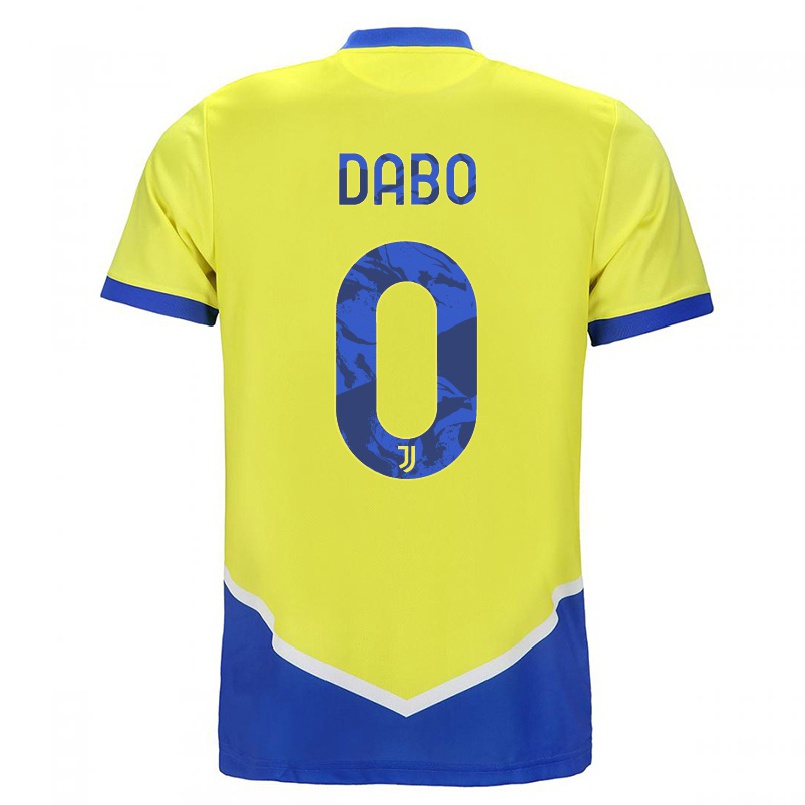 Naisten Jalkapallo Abdoulaye Dabo #0 Sininen Keltainen 3. Paita 2021/22 Lyhythihainen Paita T-paita