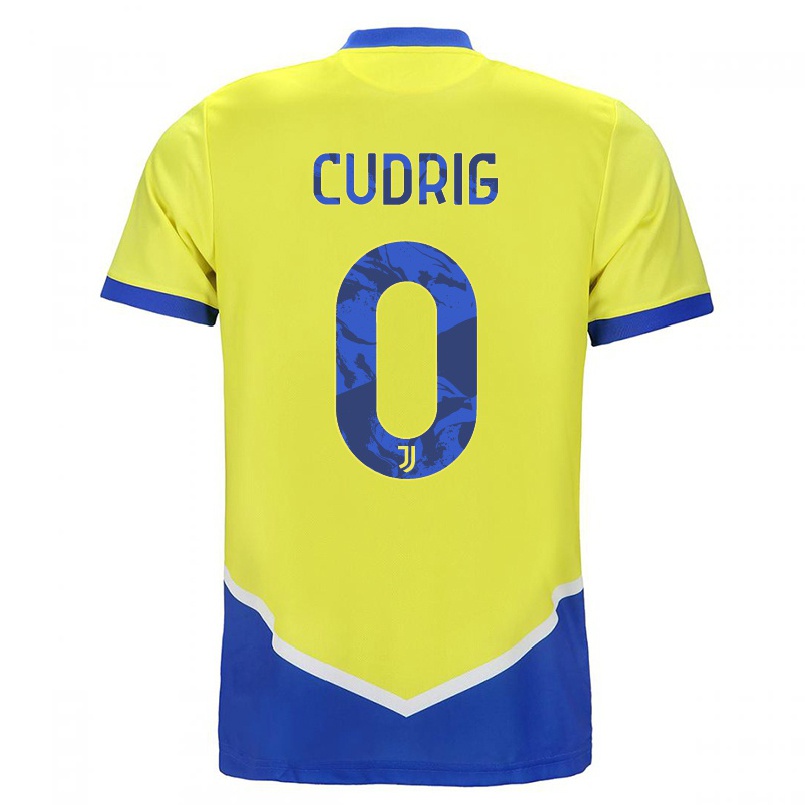 Naisten Jalkapallo Nicolo Cudrig #0 Sininen Keltainen 3. Paita 2021/22 Lyhythihainen Paita T-paita