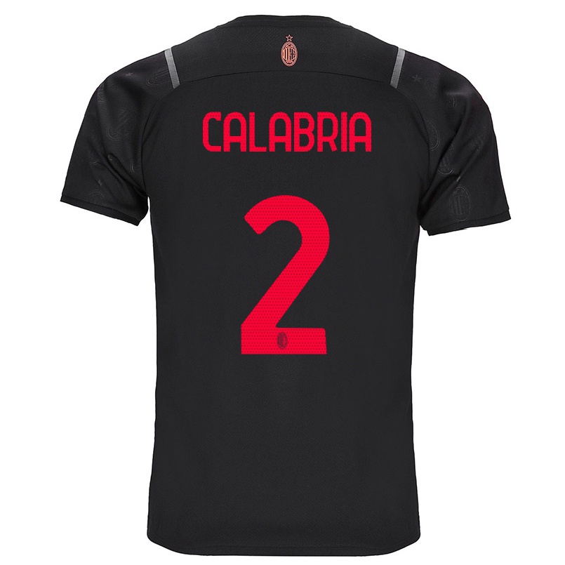 Naisten Jalkapallo Davide Calabria #2 Musta 3. Paita 2021/22 Lyhythihainen Paita T-paita