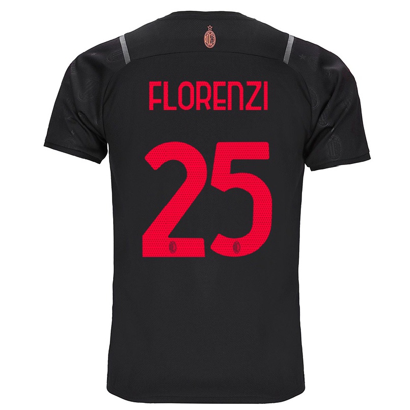 Naisten Jalkapallo Alessandro Florenzi #25 Musta 3. Paita 2021/22 Lyhythihainen Paita T-paita