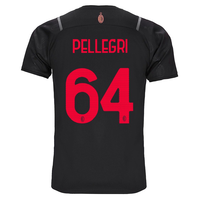 Naisten Jalkapallo Pietro Pellegri #64 Musta 3. Paita 2021/22 Lyhythihainen Paita T-paita