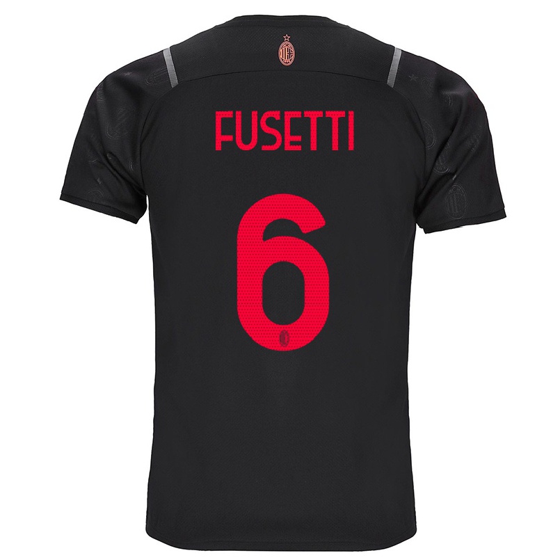 Naisten Jalkapallo Laura Fusetti #6 Musta 3. Paita 2021/22 Lyhythihainen Paita T-paita