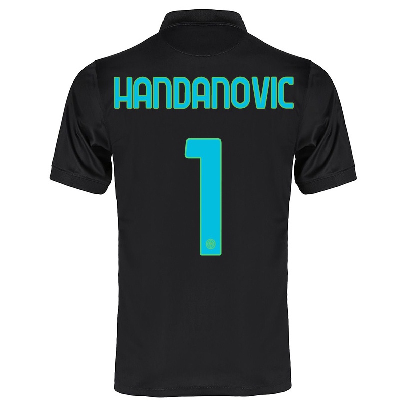 Naisten Jalkapallo Samir Handanovic #1 Musta 3. Paita 2021/22 Lyhythihainen Paita T-paita