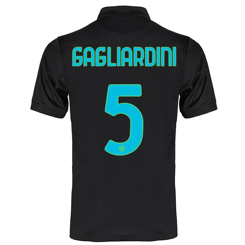 Naisten Jalkapallo Roberto Gagliardini #5 Musta 3. Paita 2021/22 Lyhythihainen Paita T-paita