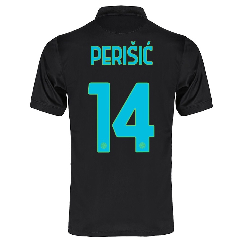 Naisten Jalkapallo Ivan Perisic #14 Musta 3. Paita 2021/22 Lyhythihainen Paita T-paita