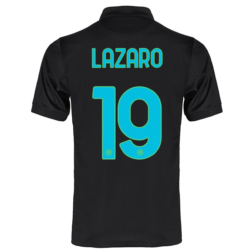 Naisten Jalkapallo Valentino Lazaro #19 Musta 3. Paita 2021/22 Lyhythihainen Paita T-paita