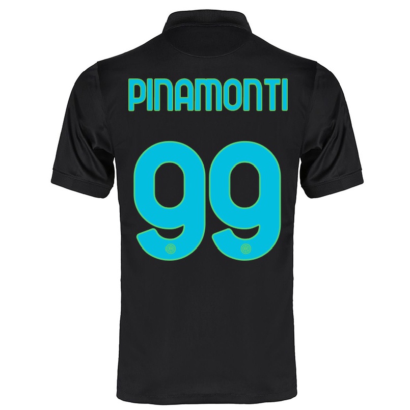 Naisten Jalkapallo Andrea Pinamonti #99 Musta 3. Paita 2021/22 Lyhythihainen Paita T-paita