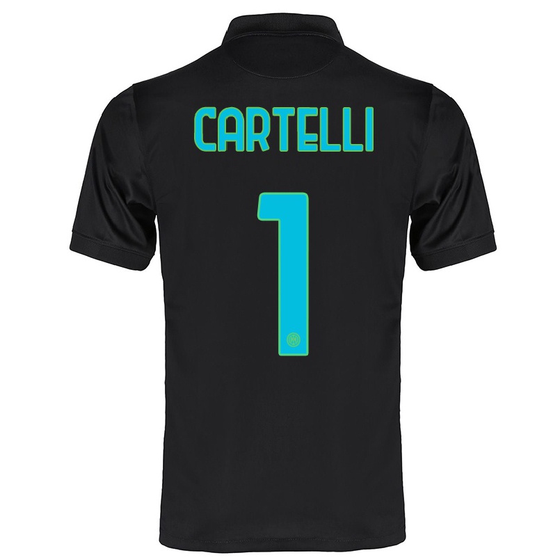 Naisten Jalkapallo Carlotta Cartelli #1 Musta 3. Paita 2021/22 Lyhythihainen Paita T-paita