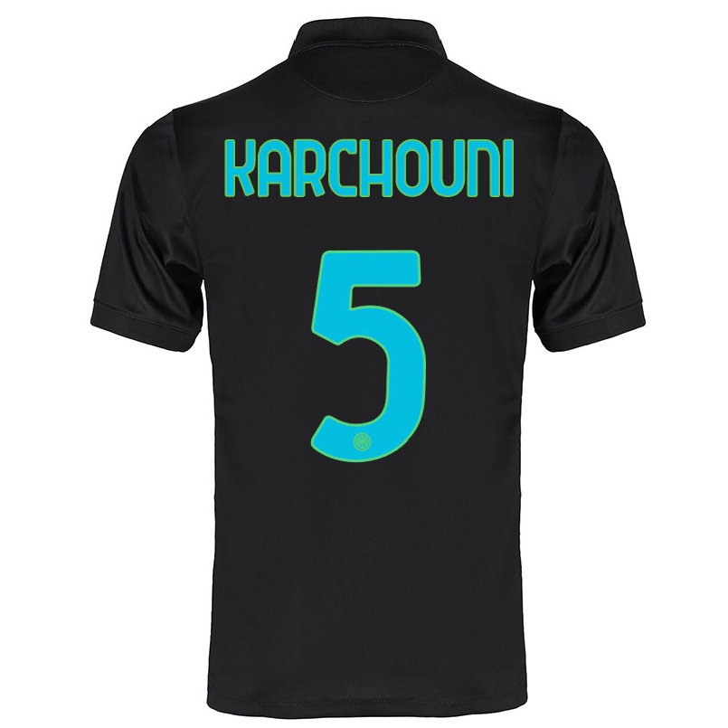 Naisten Jalkapallo Ghoutia Karchouni #5 Musta 3. Paita 2021/22 Lyhythihainen Paita T-paita