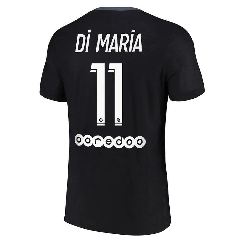 Naisten Jalkapallo Angel Di Maria #11 Musta 3. Paita 2021/22 Lyhythihainen Paita T-paita