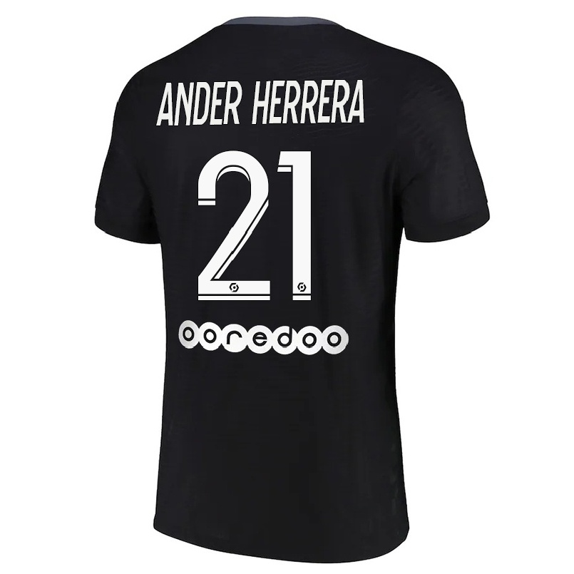 Naisten Jalkapallo Ander Herrera #21 Musta 3. Paita 2021/22 Lyhythihainen Paita T-paita