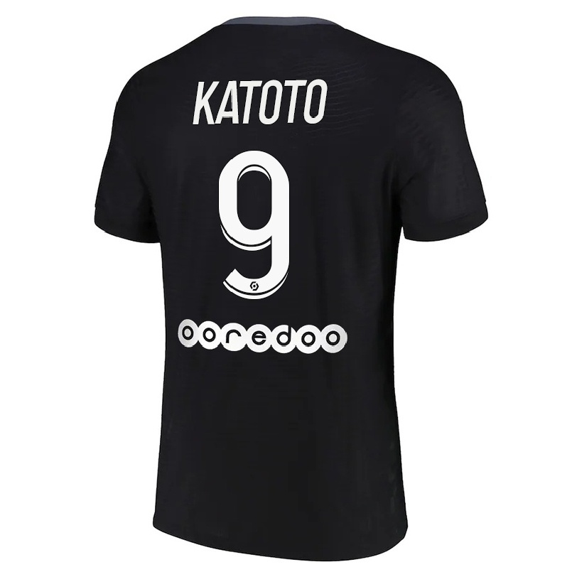 Naisten Jalkapallo Marie-Antoinette Katoto #9 Musta 3. Paita 2021/22 Lyhythihainen Paita T-paita