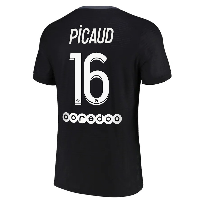 Naisten Jalkapallo Constance Picaud #16 Musta 3. Paita 2021/22 Lyhythihainen Paita T-paita