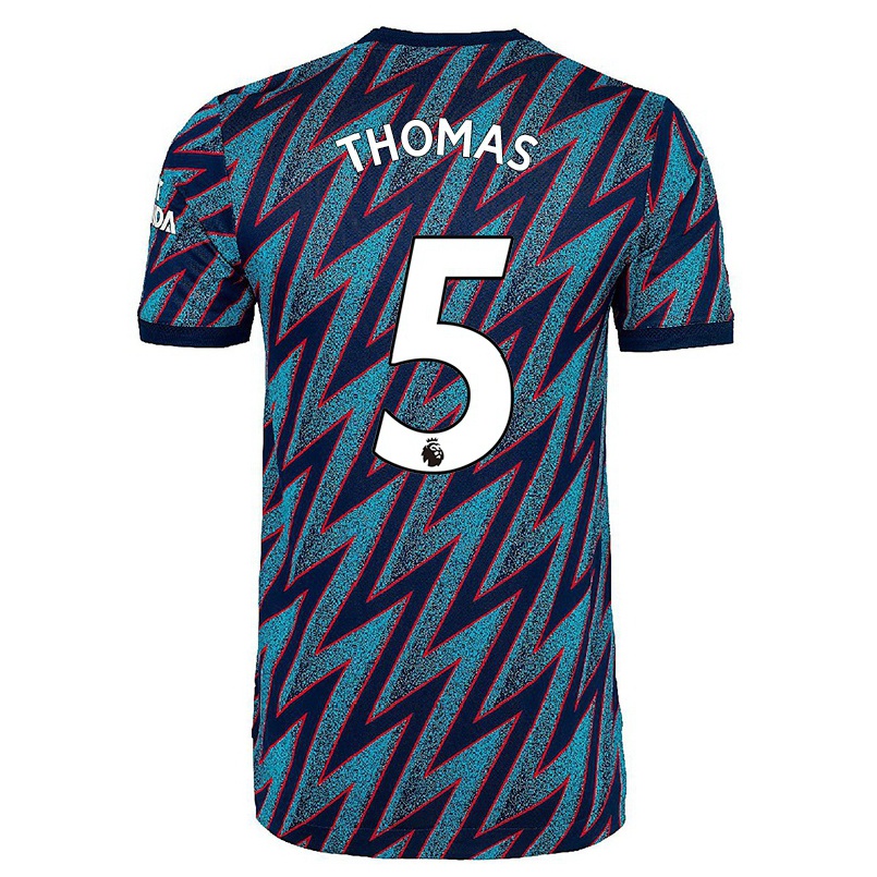 Naisten Jalkapallo Thomas Teye Partey #5 Sininen Musta 3. Paita 2021/22 Lyhythihainen Paita T-paita