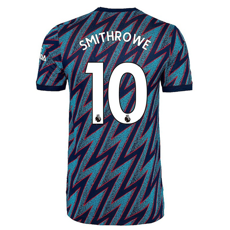 Naisten Jalkapallo Emile Smith Rowe #10 Sininen Musta 3. Paita 2021/22 Lyhythihainen Paita T-paita